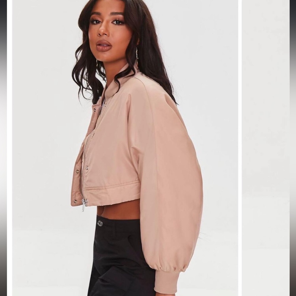 CROPPED NYLON FEEL JACKET….. - Picture 2 of 5